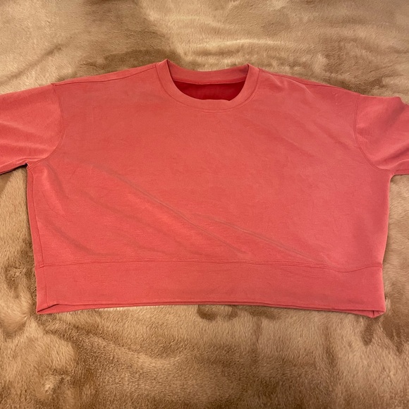 Lululemon softstreme perfectly oversized cropped crew size 10 worn 1x - Picture 3 of 3